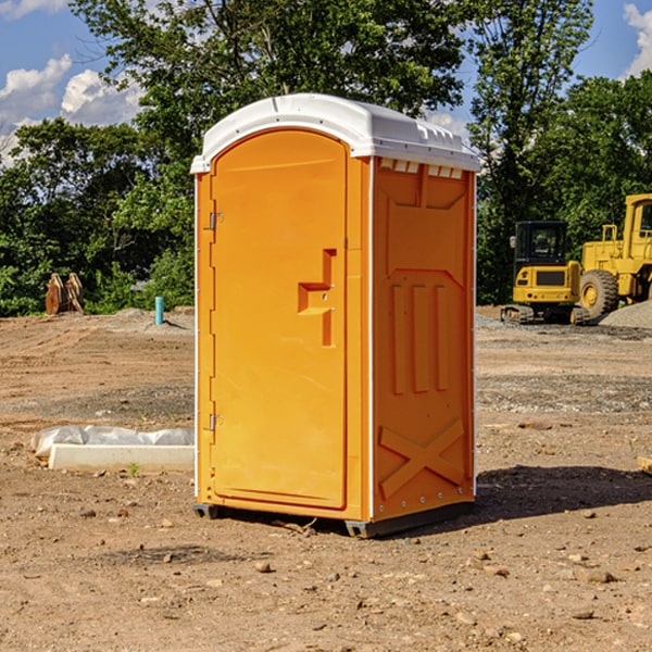 how often are the portable restrooms cleaned and serviced during a rental period in Scottsburg